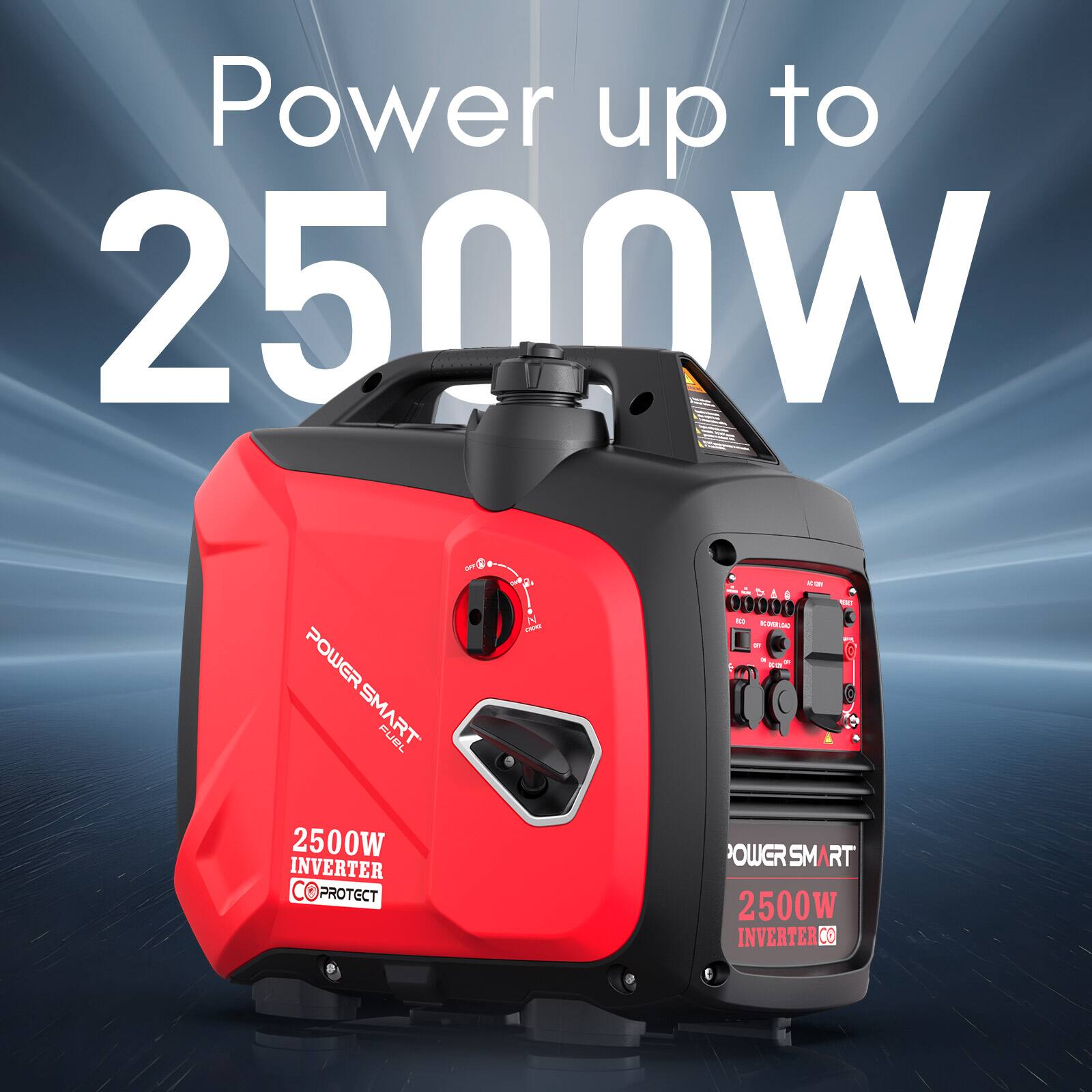 Power up to 2500W  
- POWERSMART POWER SMART FUBL 2500W INVERTER PROTECT  
- N -- - 000D0 - - . - E - .  
- POWER SMART 2500W INVERTER