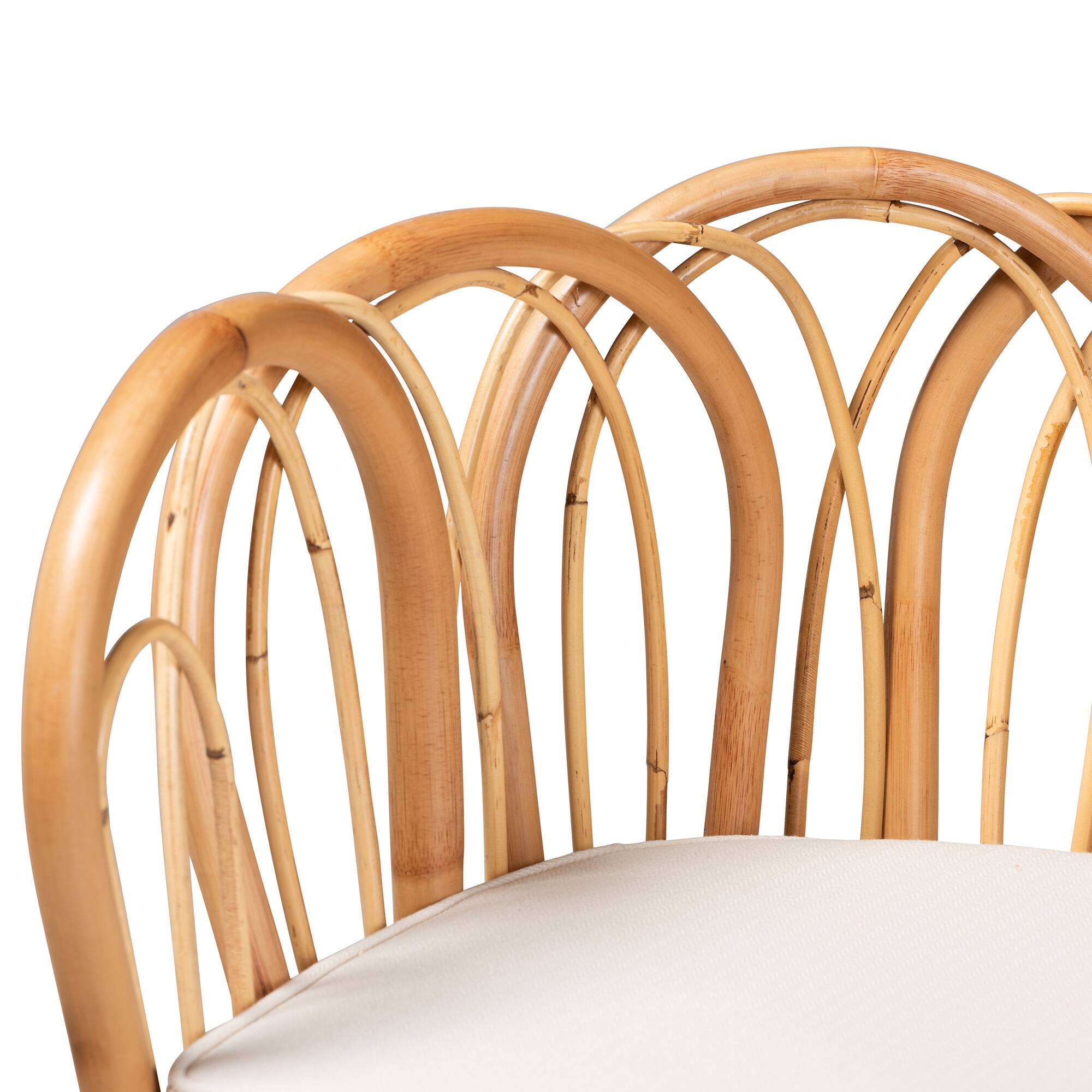 Alt View 1. bali & pari - Melody Modern and Contemporary Natural Finished Rattan Dining Chair - Natural/White.
