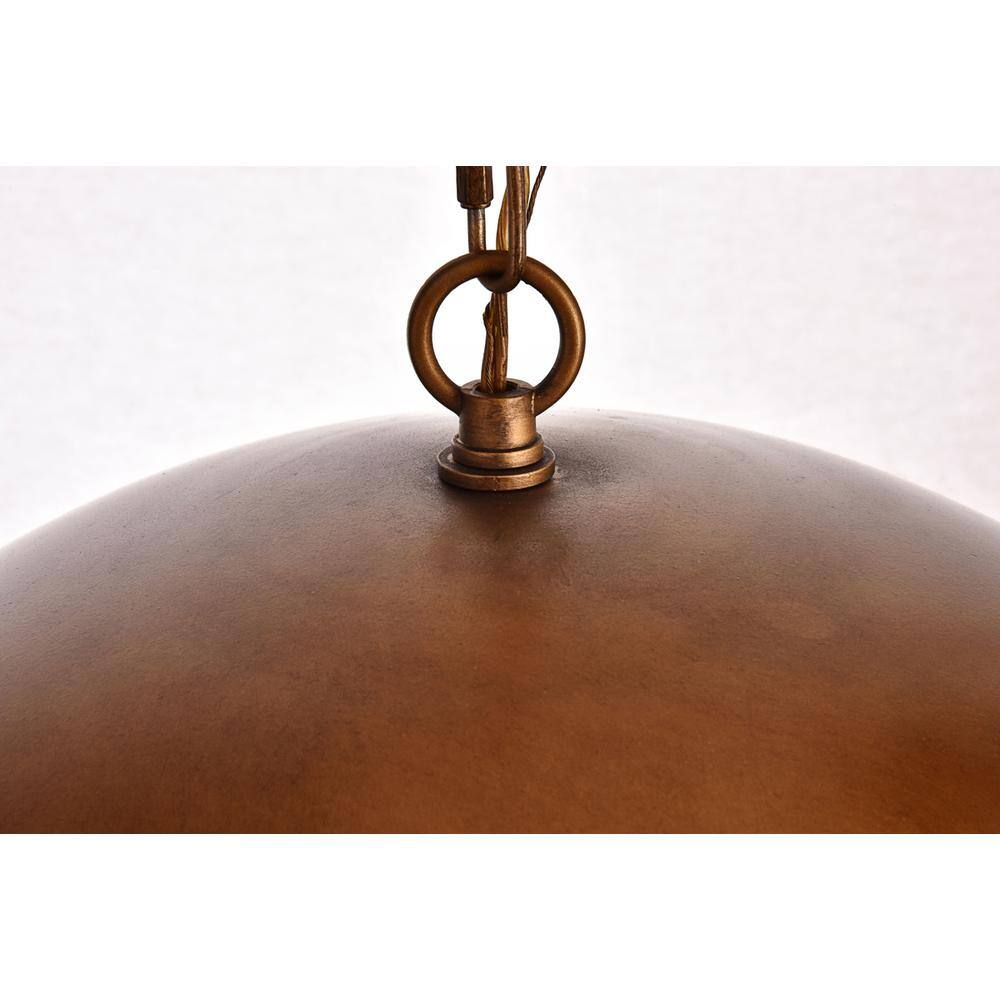 Back. Living District - Merce Collection Pendant D20 H12.75 Lt:1 Manual Brass Finish - Manual Brass.