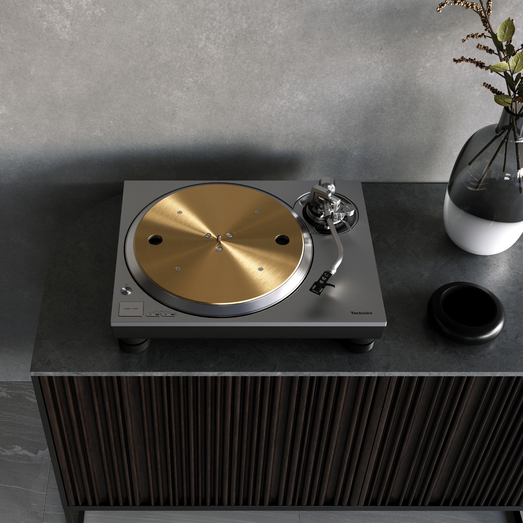 Alt View 14. Technics - New Generation Grand Class Turntable - SL-1300G - Silver.