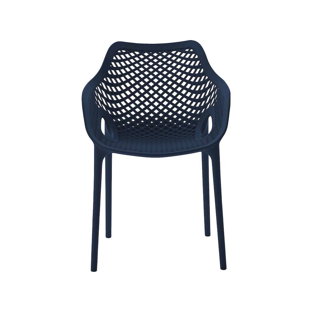 Back. Meridian Furniture - Mykonos Navy Outdoor Patio Dining Chair, Set of 4 - Navy.