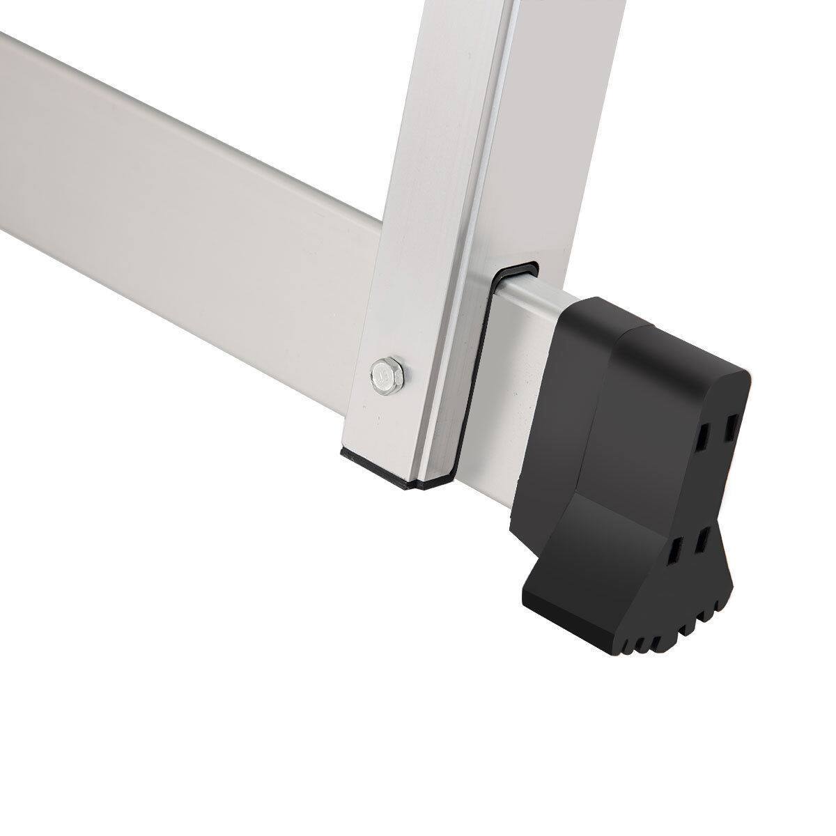 Alt View 8. Costway - Goplus 330lbs Aluminum Step Stool Folding Bench Work Platform Non-slip Drywall Ladder - Silver.