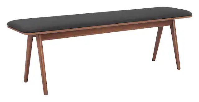 Front. Hivvago - Kazwali Bench Black & Walnut - Black & Walnut.