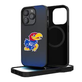 Keyscaper - NCAA - Kansas Jayhawks Linen Logo iPhone Magnetic Bump Case - 15 - Black