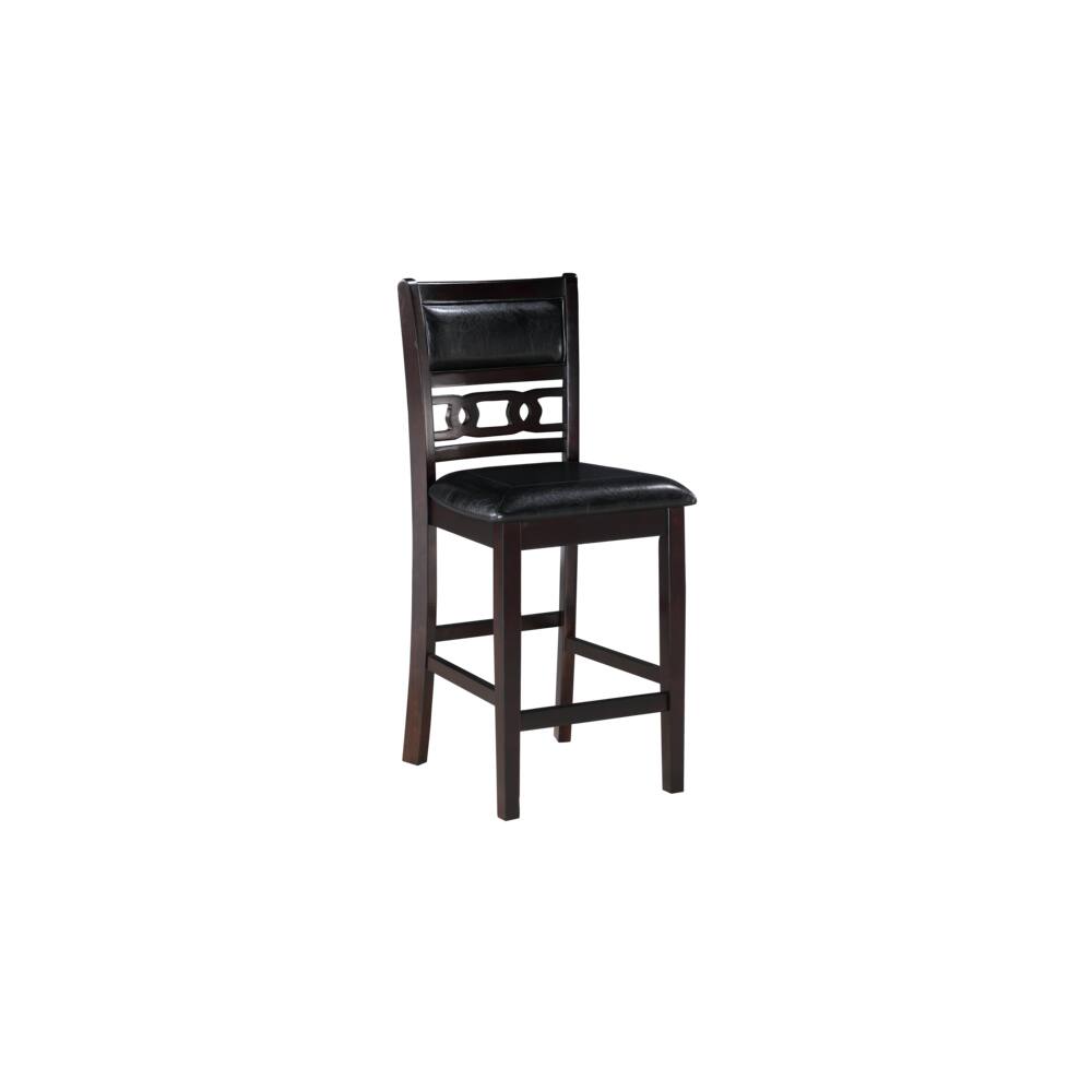 Angle. New Classic Furniture - Furniture Gia Solid Wood Counter Chairs in Ebony Black (Set of 2) - Black.