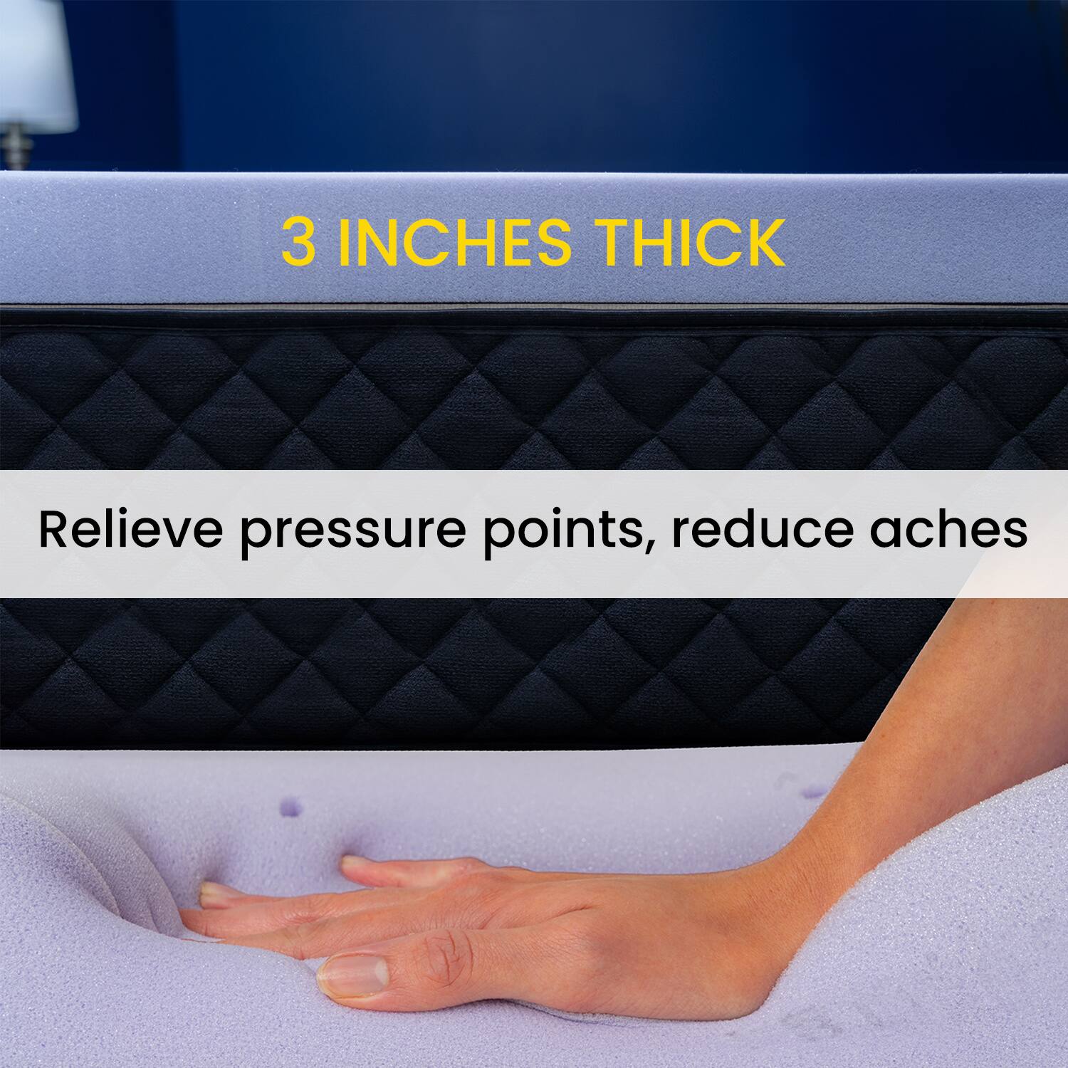 3 INCHES THICK

Relieve pressure points, reduce aches
