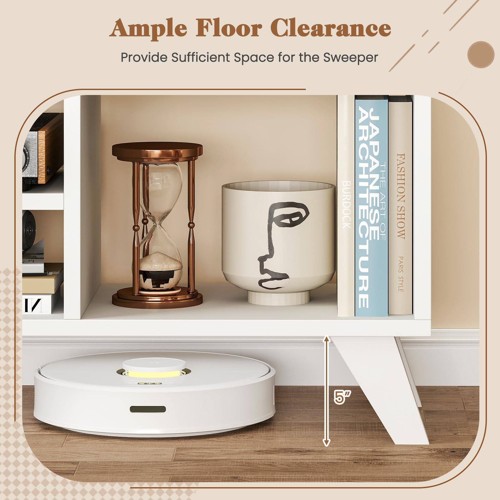 Ample Floor Clearance  
Provide Sufficient Space for the Sweeper  

BURDOCK ARCHITECTURE  
JAPANESE ART THE FASHION SHOW PARIS STYLE  

5"