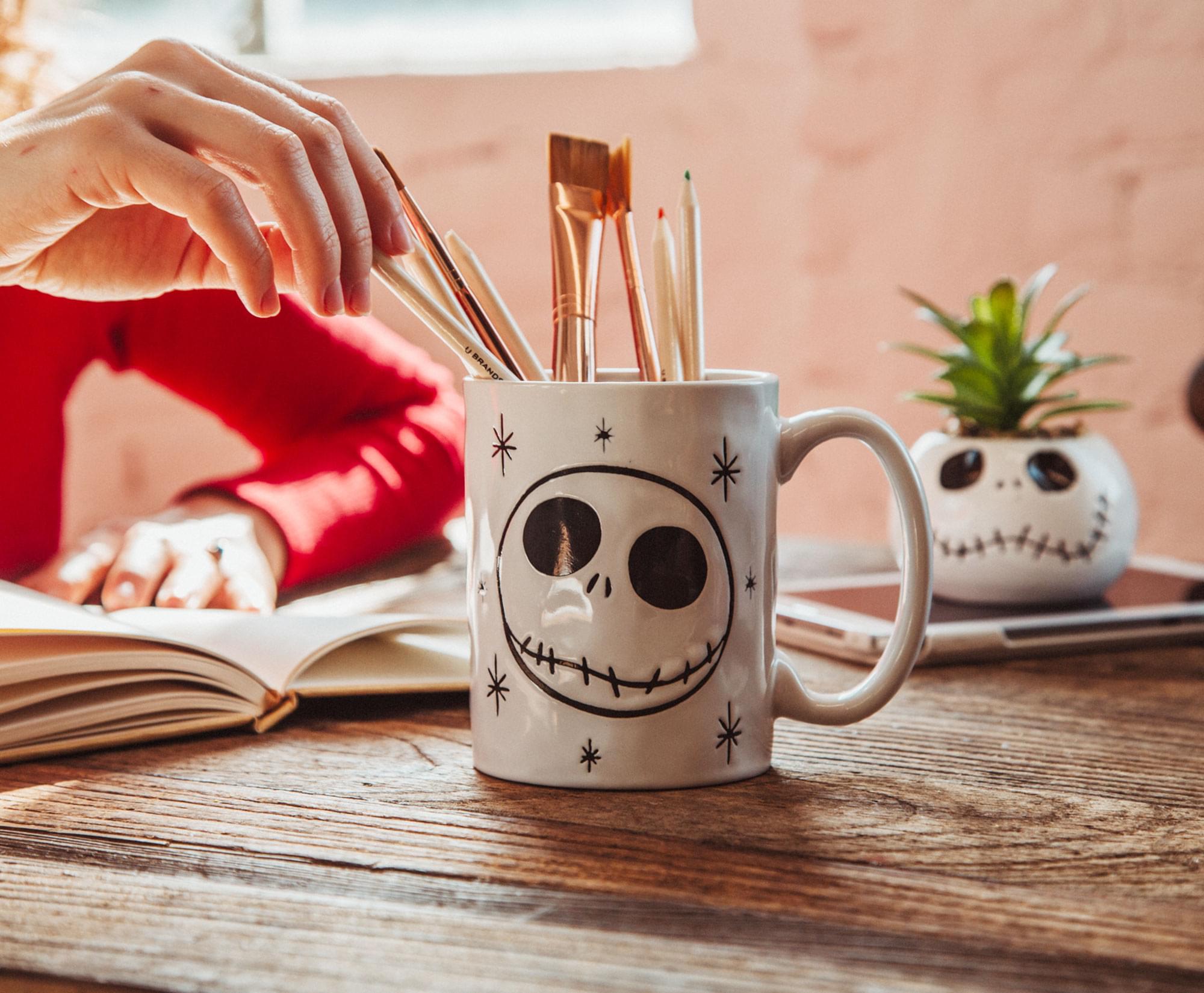 Alt View 5. Disney - Disney The Nightmare Before Christmas Jack Skellington Face Ceramic Mug - White.