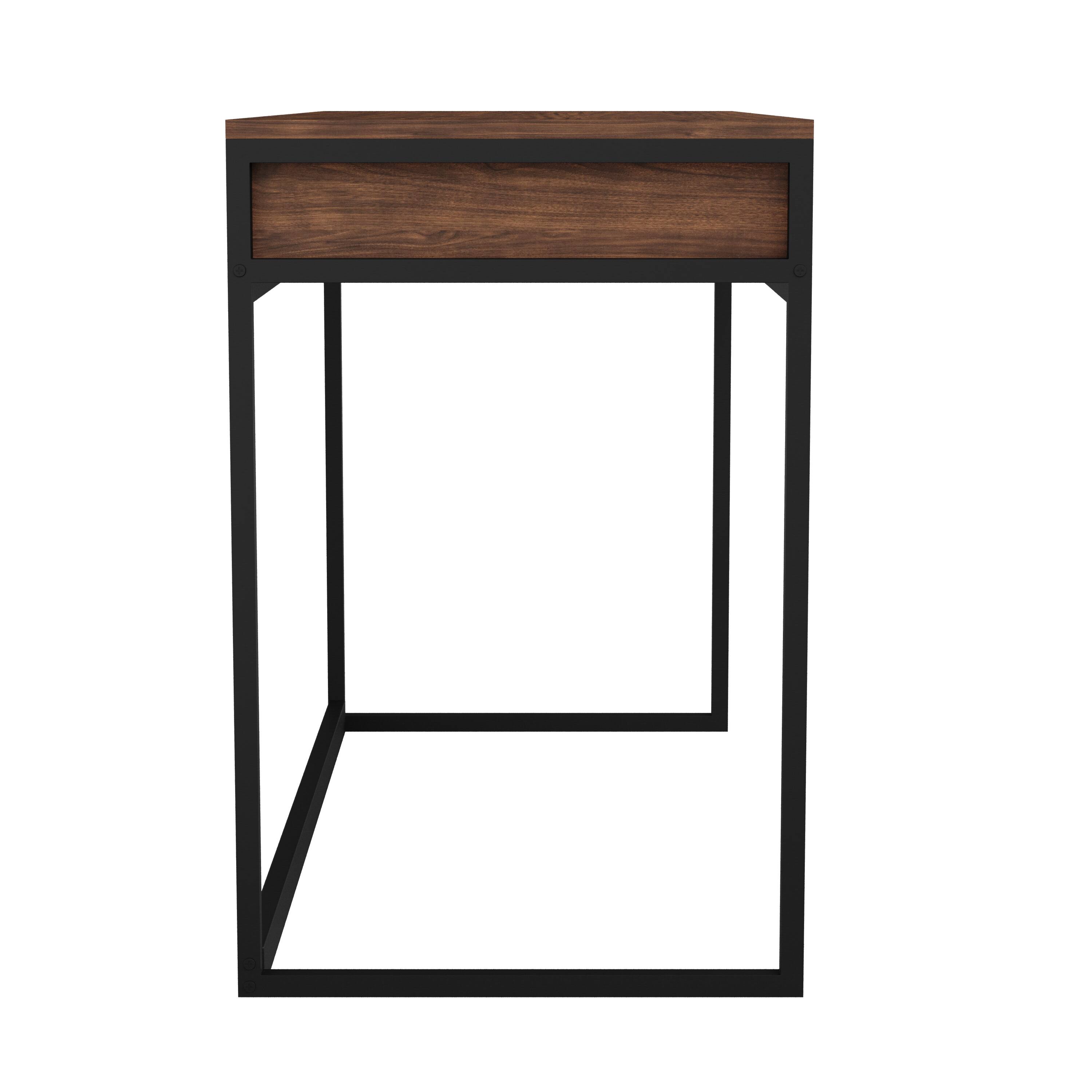 Alt View 19. Martha Stewart - Ollie Walnut 3 Drawer Home Office Desk - Walnut Top/Oil Rubbed Bronze Frame.