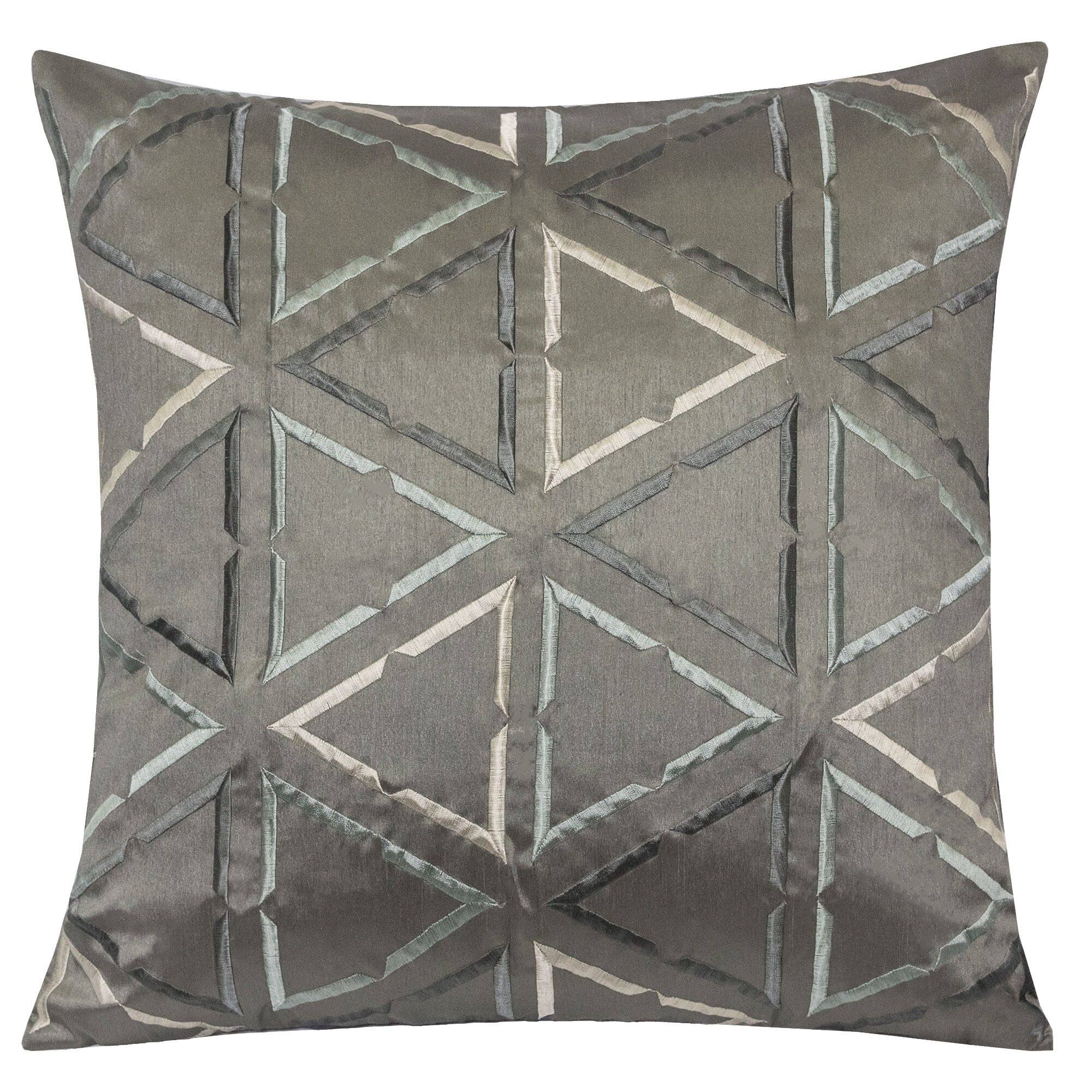 Front. LuXeo - Elenoh Geometric Throw Pillow - GRAY.