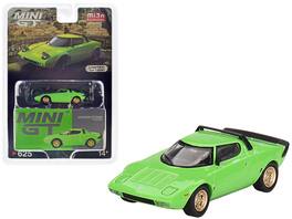 Lancia Stratos HF Stradale Verde Chiaro Limited Edition to 1200 pieces Worldwide 1/64 Diecast Model Car by Mini GT - Green