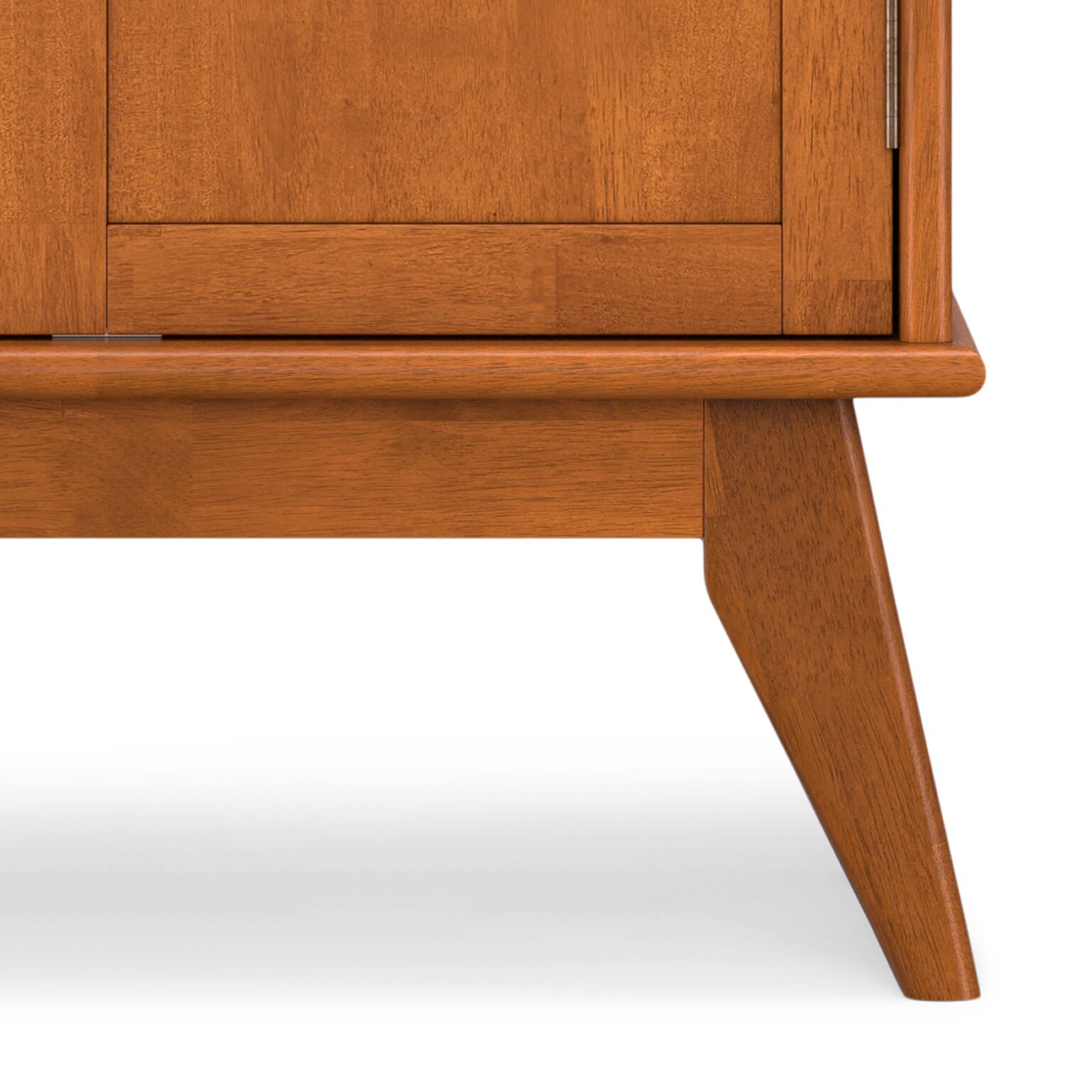 Alt View 6. Simpli Home - Draper SOLID HARDWOOD Mid Century Modern 32 inch Wide Bar Cabinet in Teak Brown - Teak Brown.