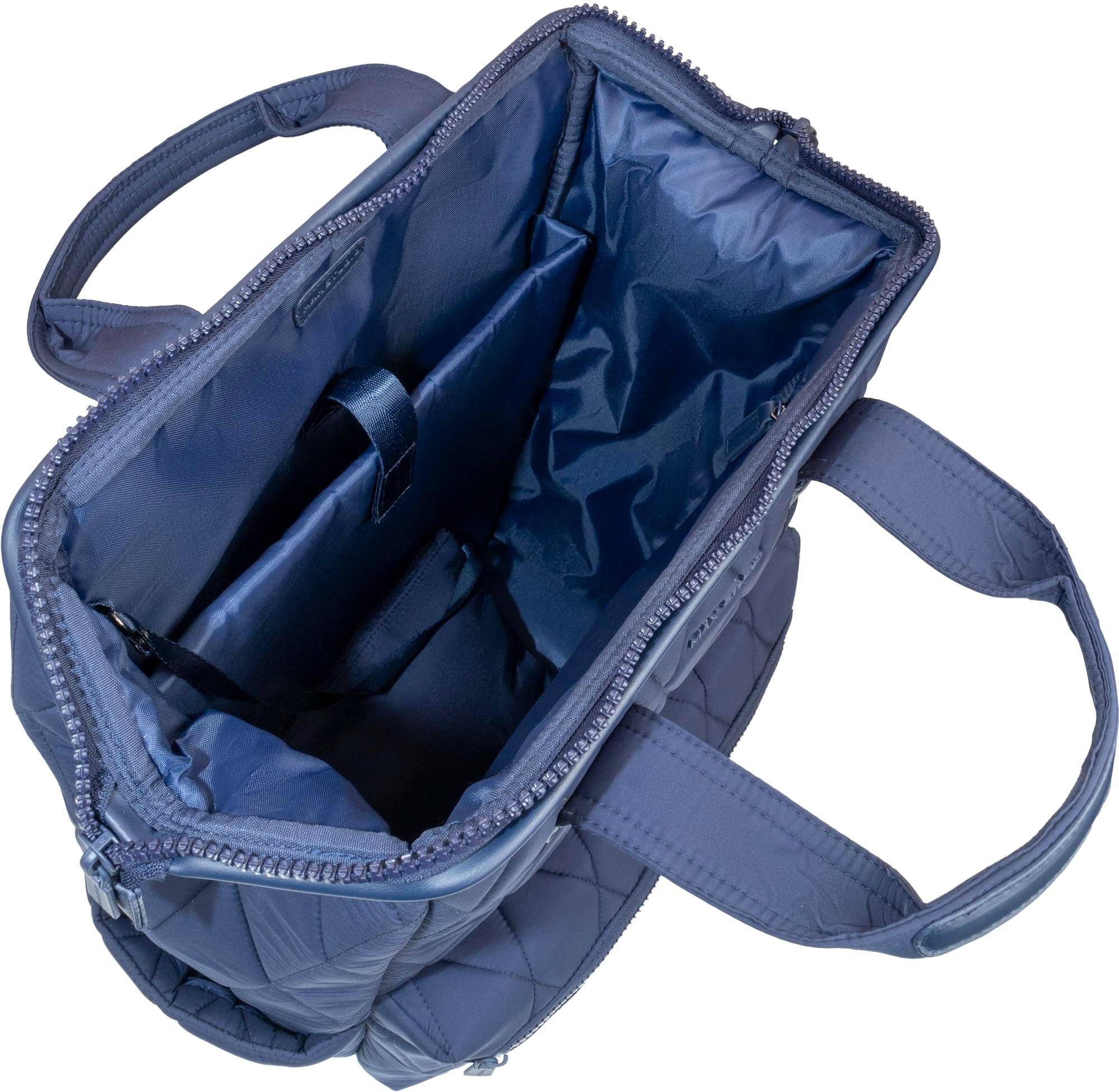 Alt View 5. Max Studio - Magid NYC 18-Inch Diamond Quilted Puffer Nylon Backpack with Laptop Sleeve — Navy - 600-NAVY.