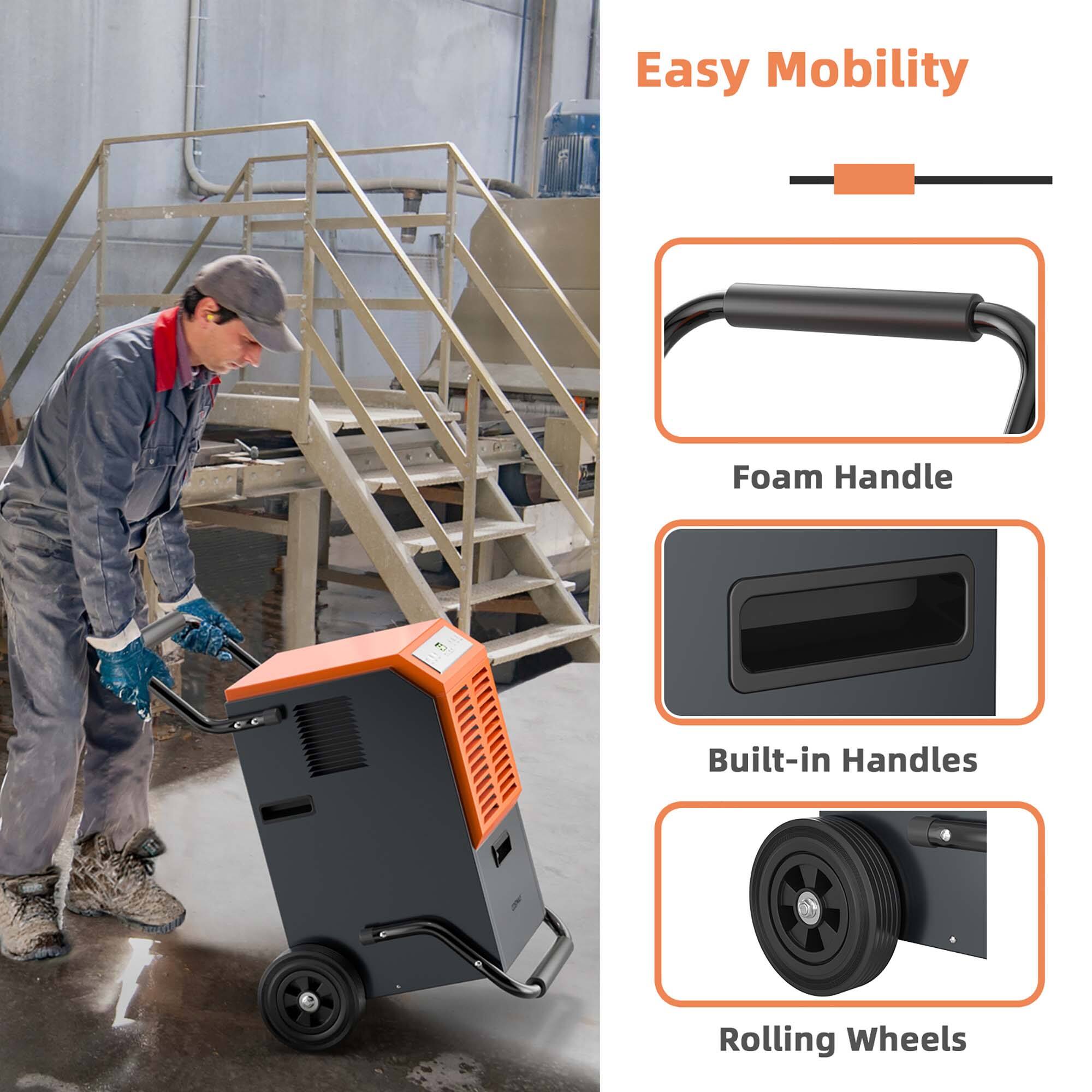 Easy Mobility Foam Handle Built-in Handles Rolling Wheels