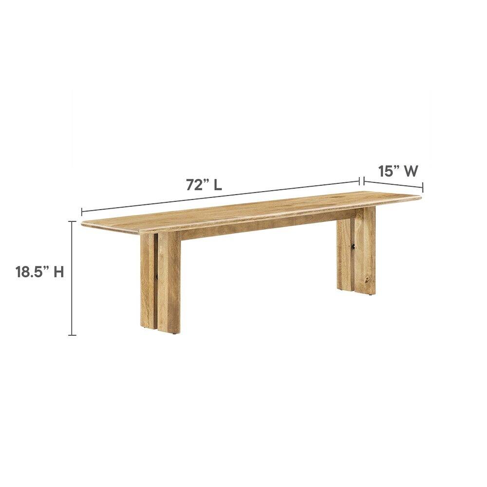 72" L x 15" W x 18.5" H