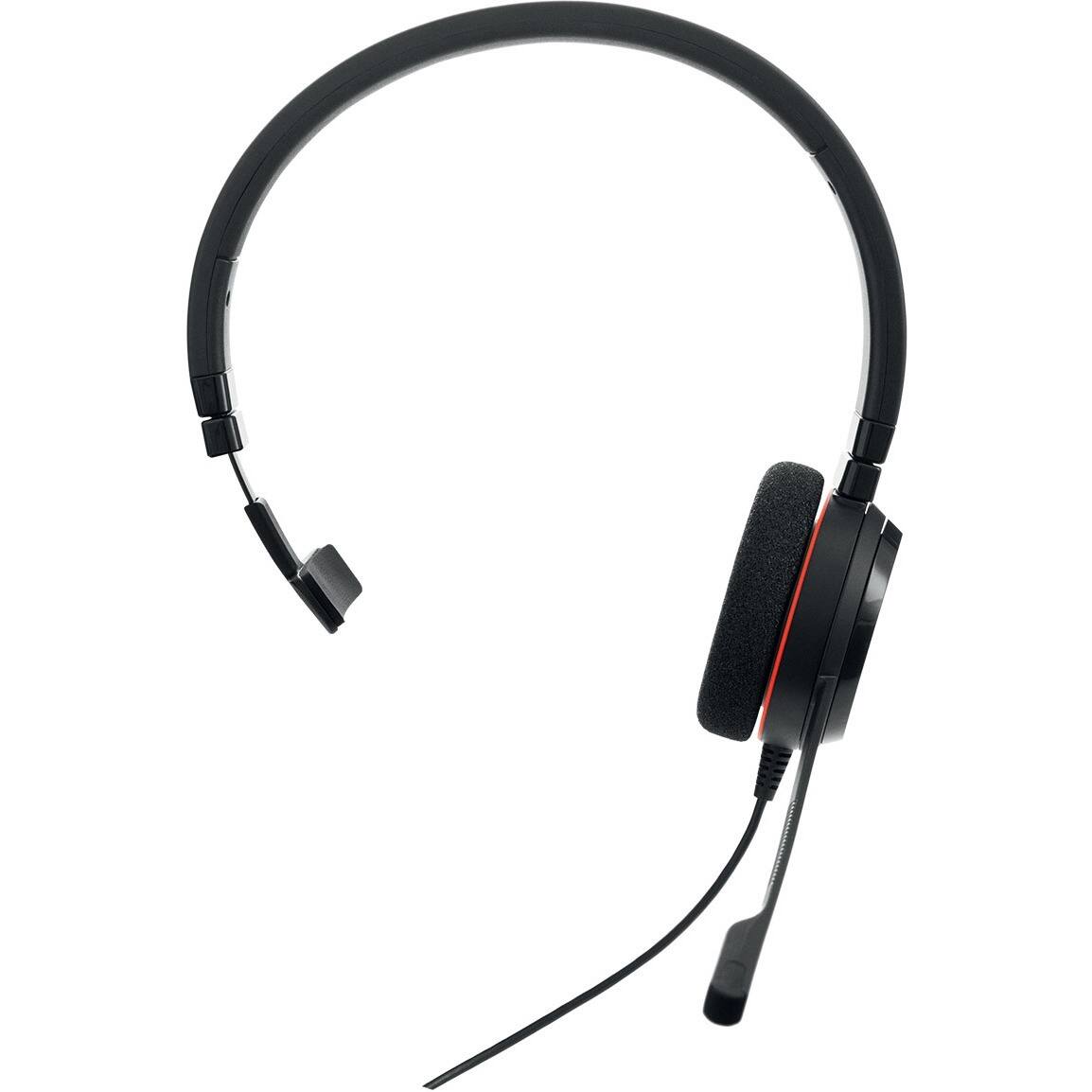 Alt View 4. Jabra - Jabra EVOLVE 20 Headset - Mono - USB Type C - Wired - 32 Ohm - 150 Hz to 7 kHz - Over-the-head - Monaural - Supra-aural - Black.