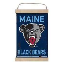 Jardine - Maine Black Bears Faux Rust Banner Sign - Navy
