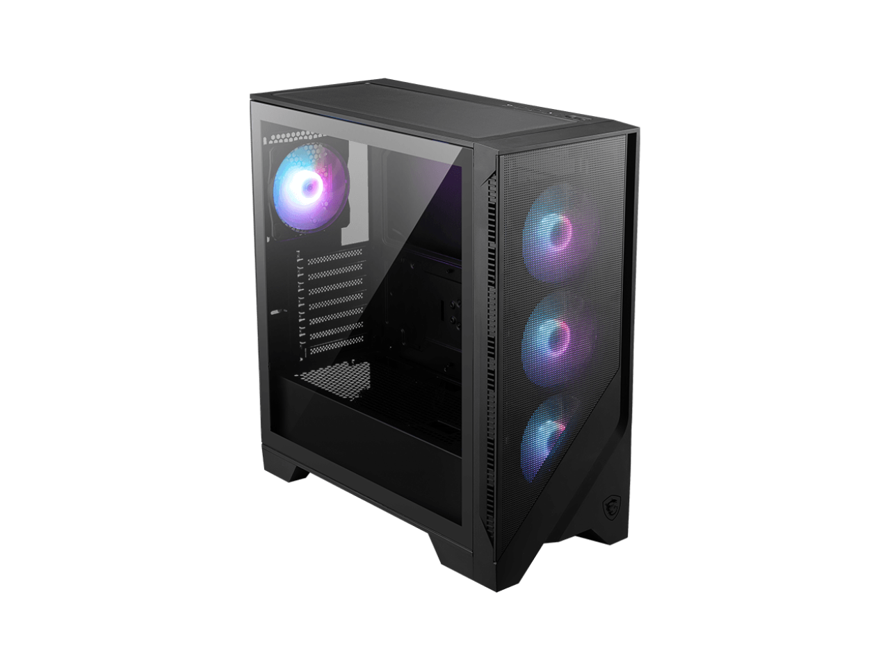 Alt View 1. MSI - MSI MAG FORGE 321R AIRFLOW Black Case, 2xUSB 3.2, 4x120mm ARGB Fans, Tempered Glass - Black.