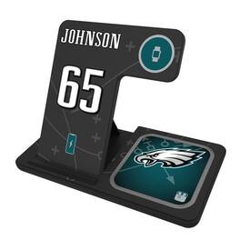 Keyscaper - Lane Johnson Philadelphia Eagles Ready 3-in-1 Charging Station - Black