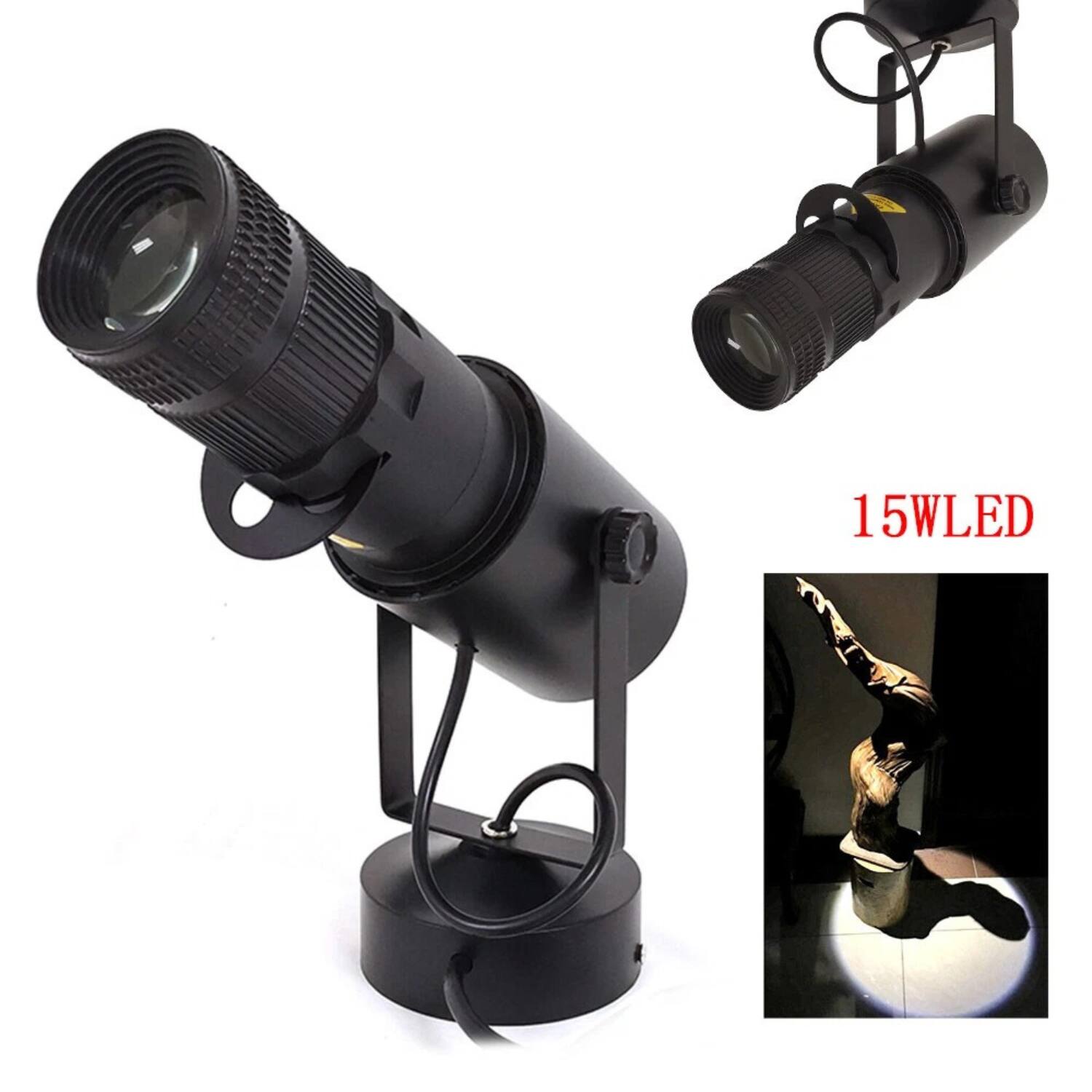 Angle. Stock Preferred - 15W LED Follow-Spot Pinspot Light - Black.