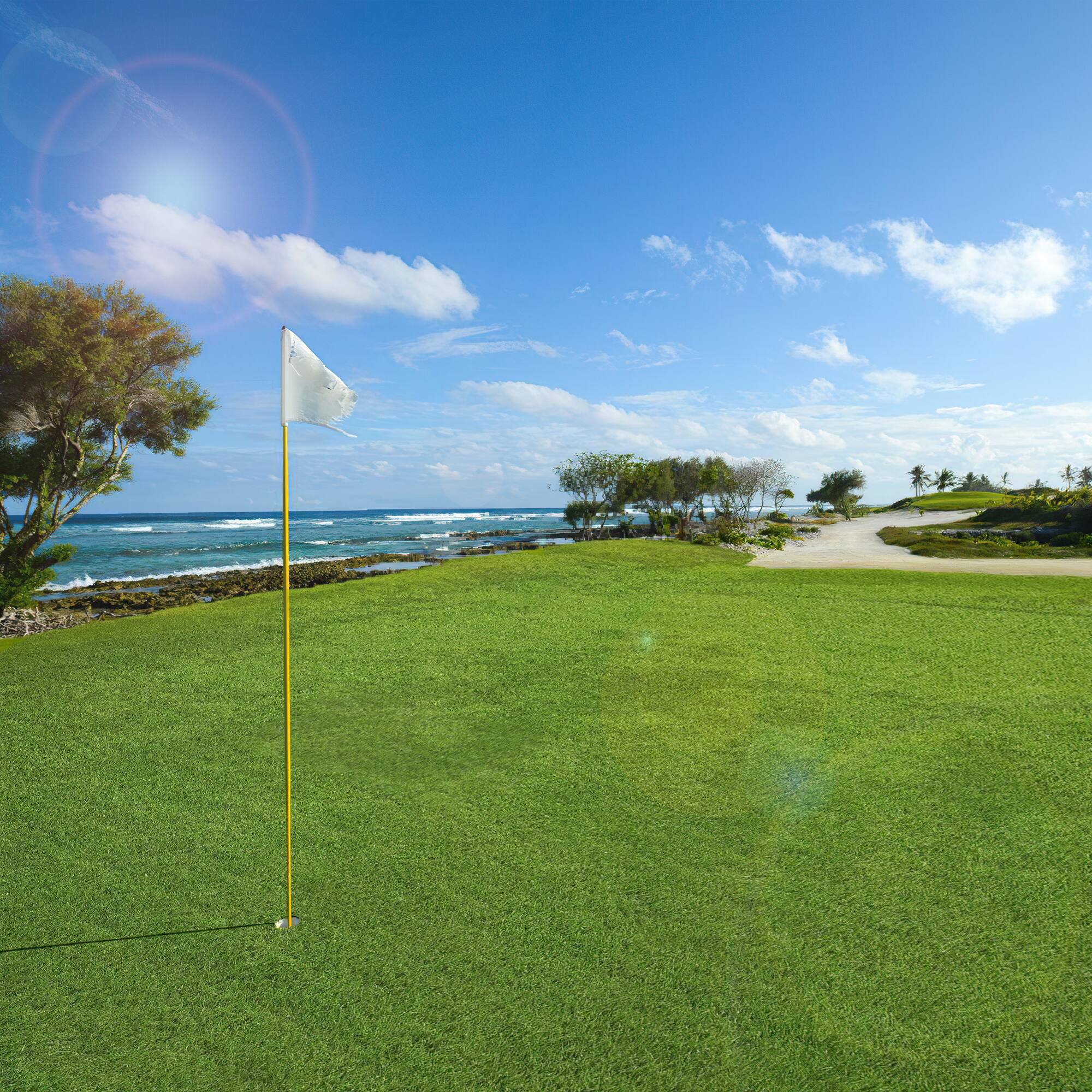 Alt View 1. Famapy - Artificial Grass Rug 10x6.5ft Fake Turf Lawn Carpet with 1" Pile Height for Indoor Outdoor Balcony Patio Garden Pets - Green.