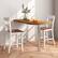 Back. Costway - Wooden Bar Stool Set of 4 Bar Chairs with LVL Rubber Wood Frame, Backrest, Footrest - White.