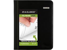 AT-A-GLANCE - Executive Faux Leather Padfolio - Black
