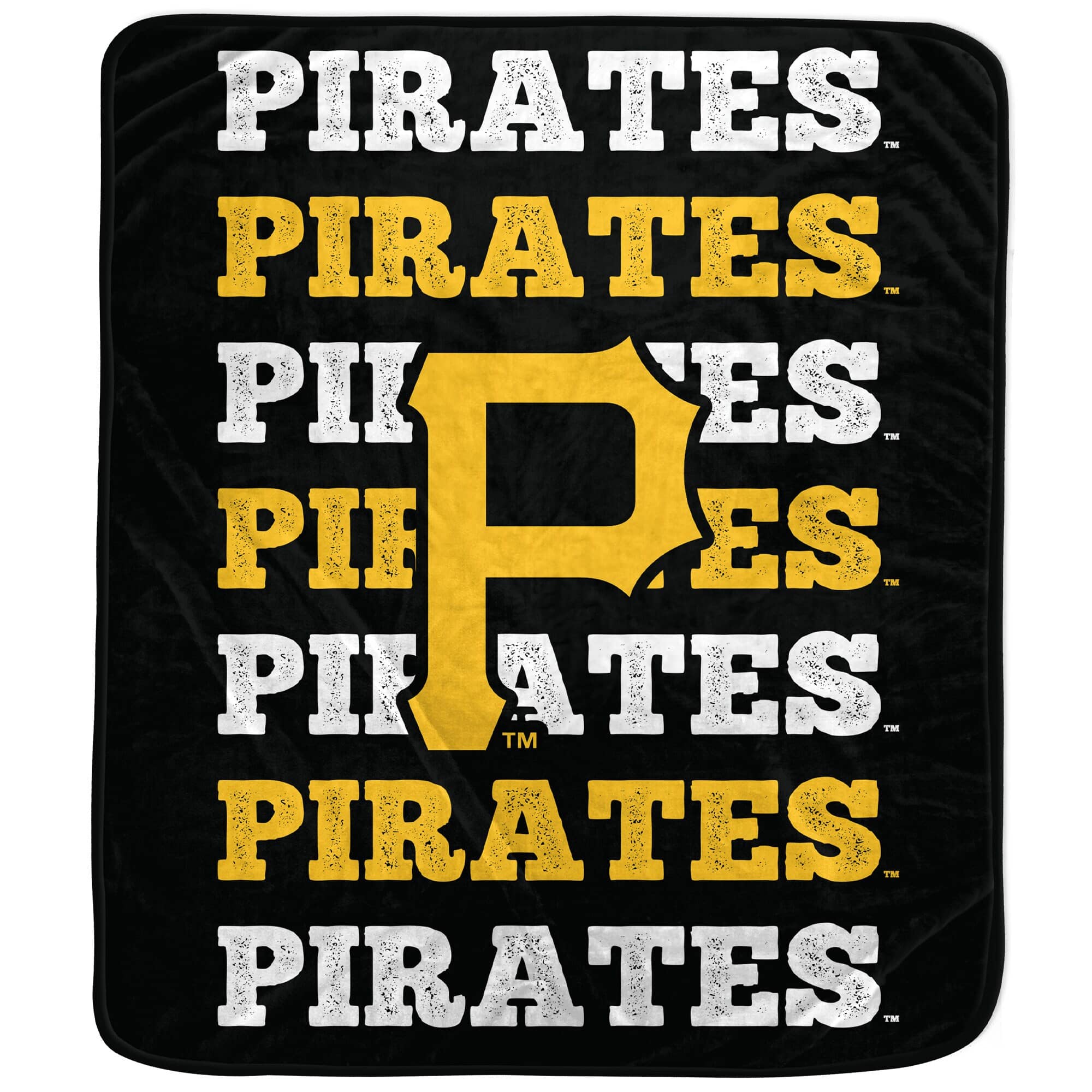 Pegasus - Pittsburgh Pirates 60'' x 70'' Logo Wordmark Plush Blanket - Multicolor