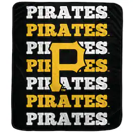 Pegasus - Pittsburgh Pirates 60'' x 70'' Logo Wordmark Plush Blanket - Multicolor