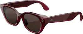 Meta - Glasses Capri, Smart Frame, AI Glasses with Camera - Polarized Chocolate Lenses - Crimson