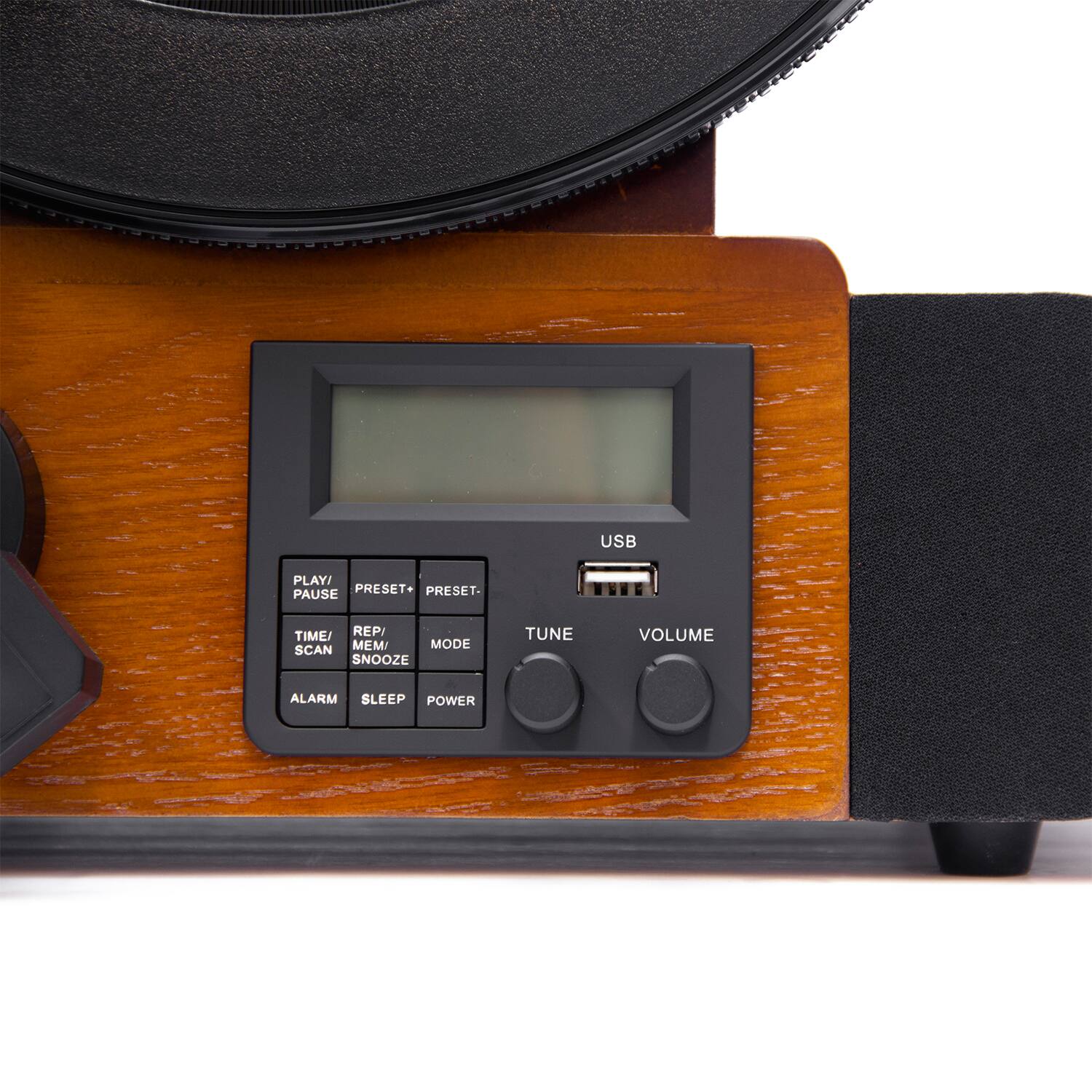 USB PLAY/ PAUSE PRESET+ PRESET. TIME/ SCAN REP/ MEM/ SNOOZE MODE TUNE VOLUME ALARM SLEEP POWER