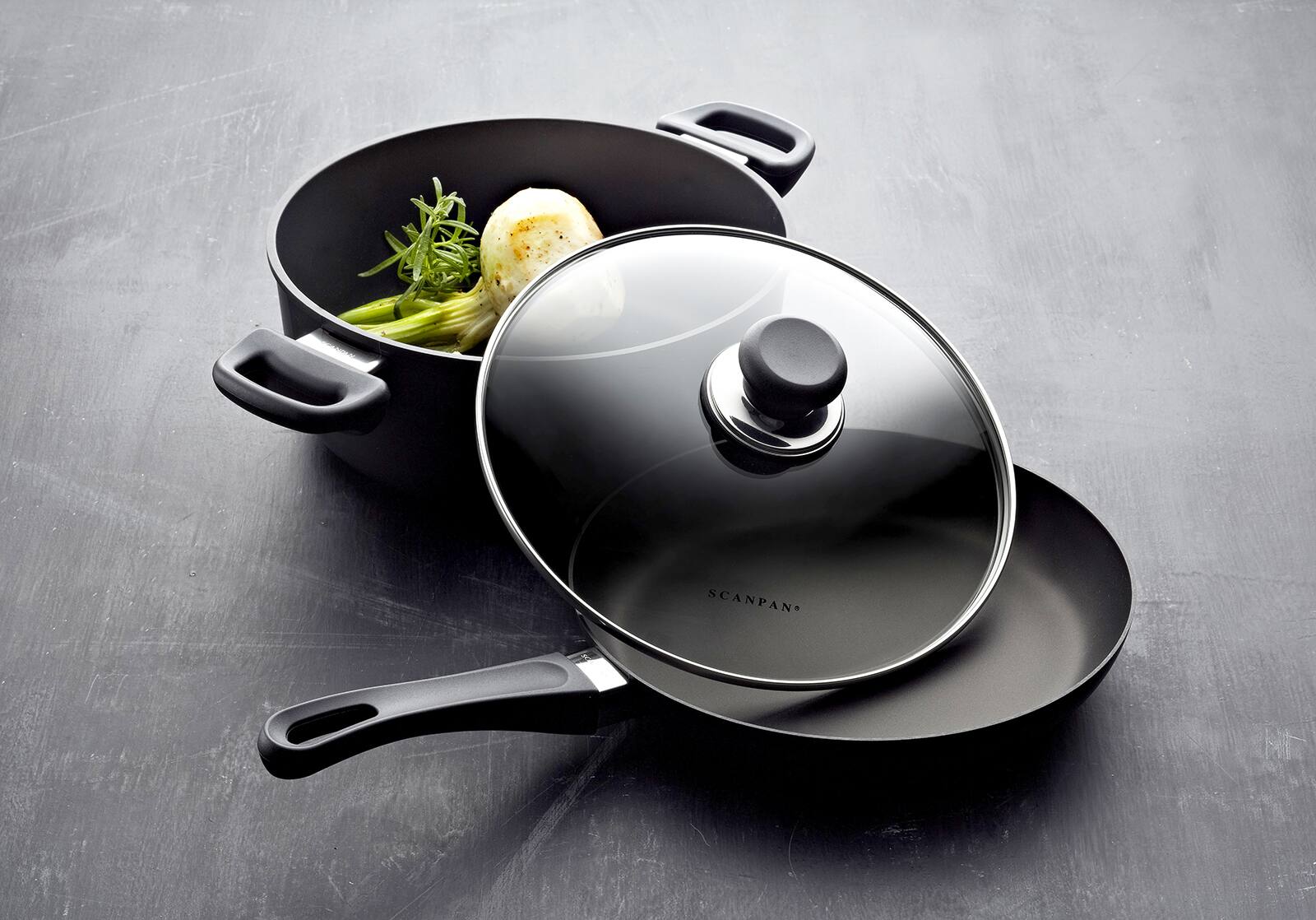 Alt View 4. Scanpan - Classic 12 Inch Chef Pan W/Lid - Black.