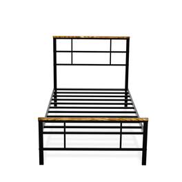 East West Furniture - Ingram Modern Bed Frame with 4 Metal Legs - High-class Bed Frame in Powder Coating Color - Black