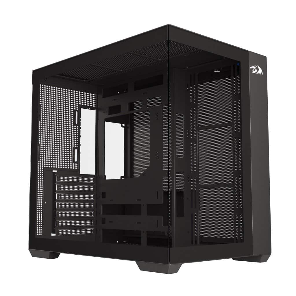 REDRAGON - SCALPEL GC-623 ATX 270 degree Full View Side Tempered Glass Gaming PC Case - Black