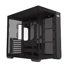 Front. REDRAGON - SCALPEL GC-623 ATX 270 degree Full View Side Tempered Glass Gaming PC Case - Black.