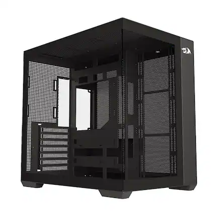 Front. REDRAGON - SCALPEL GC-623 ATX 270 degree Full View Side Tempered Glass Gaming PC Case - Black.