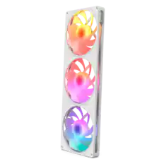 Front. NZXT - NZXT - F420 RGB Reverse Fan - 420mm Single-Frame Case Fan Unit with 3x 140mm Reverse-Blade PWM RGB Computer Case Fans - White.