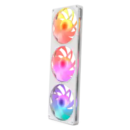 NZXT - F420 RGB Reverse Fan - 420mm Single-Frame Case Fan Unit with 3x 140mm Reverse-Blade PWM RGB Computer Case Fans - White