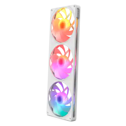 Front. NZXT - NZXT - F420 RGB Reverse Fan - 420mm Single-Frame Case Fan Unit with 3x 140mm Reverse-Blade PWM RGB Computer Case Fans - White.