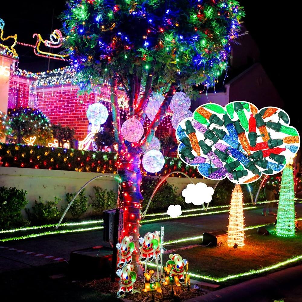 Back. MOSZAR LLC - 60-Pack Multicolor LED Christmas Replacement Mini Bulbs for String Lights.