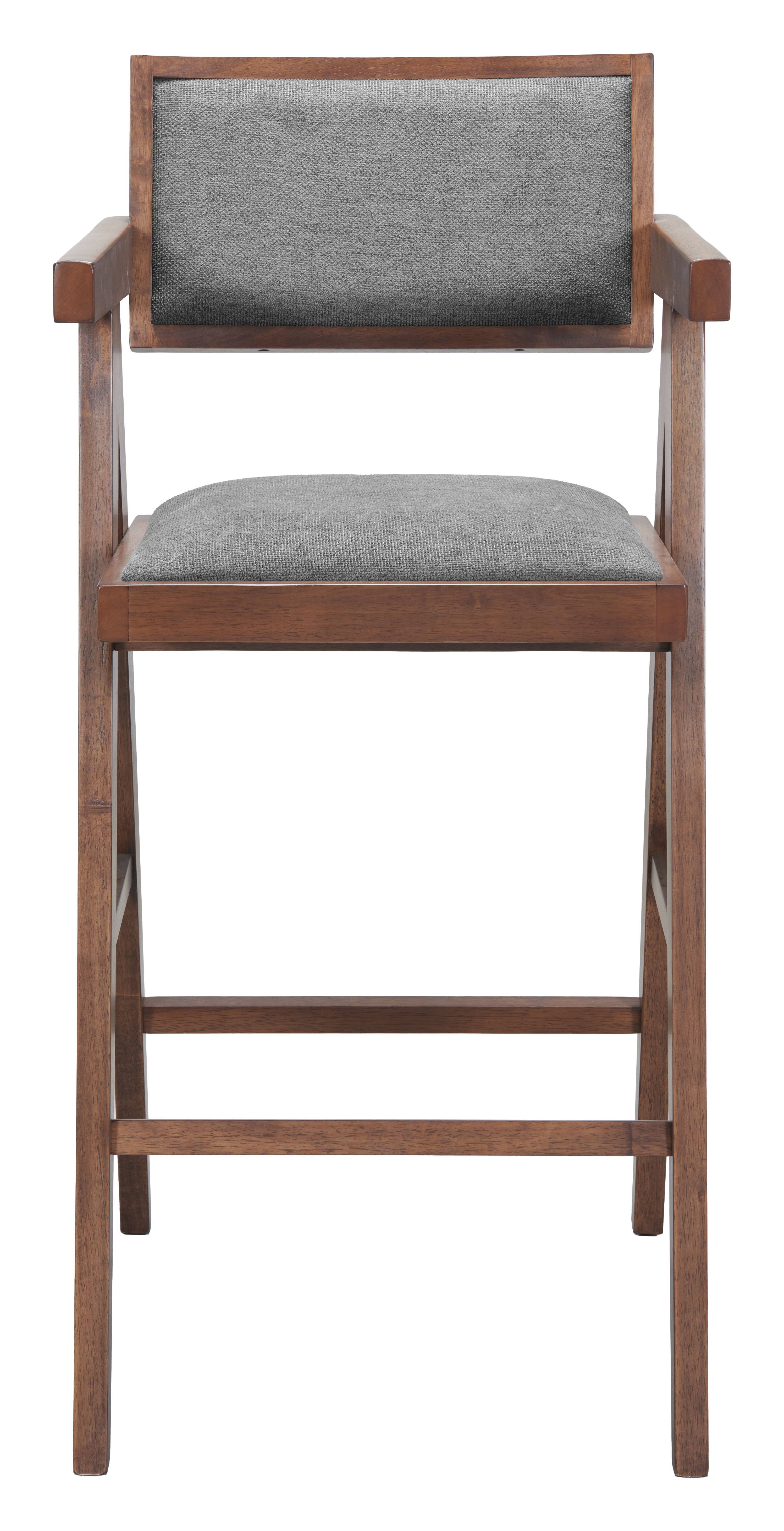 Alt View 1. Hivvago - Delhi Barstool (Set of 2) Gray & Walnut - Gray & Walnut.