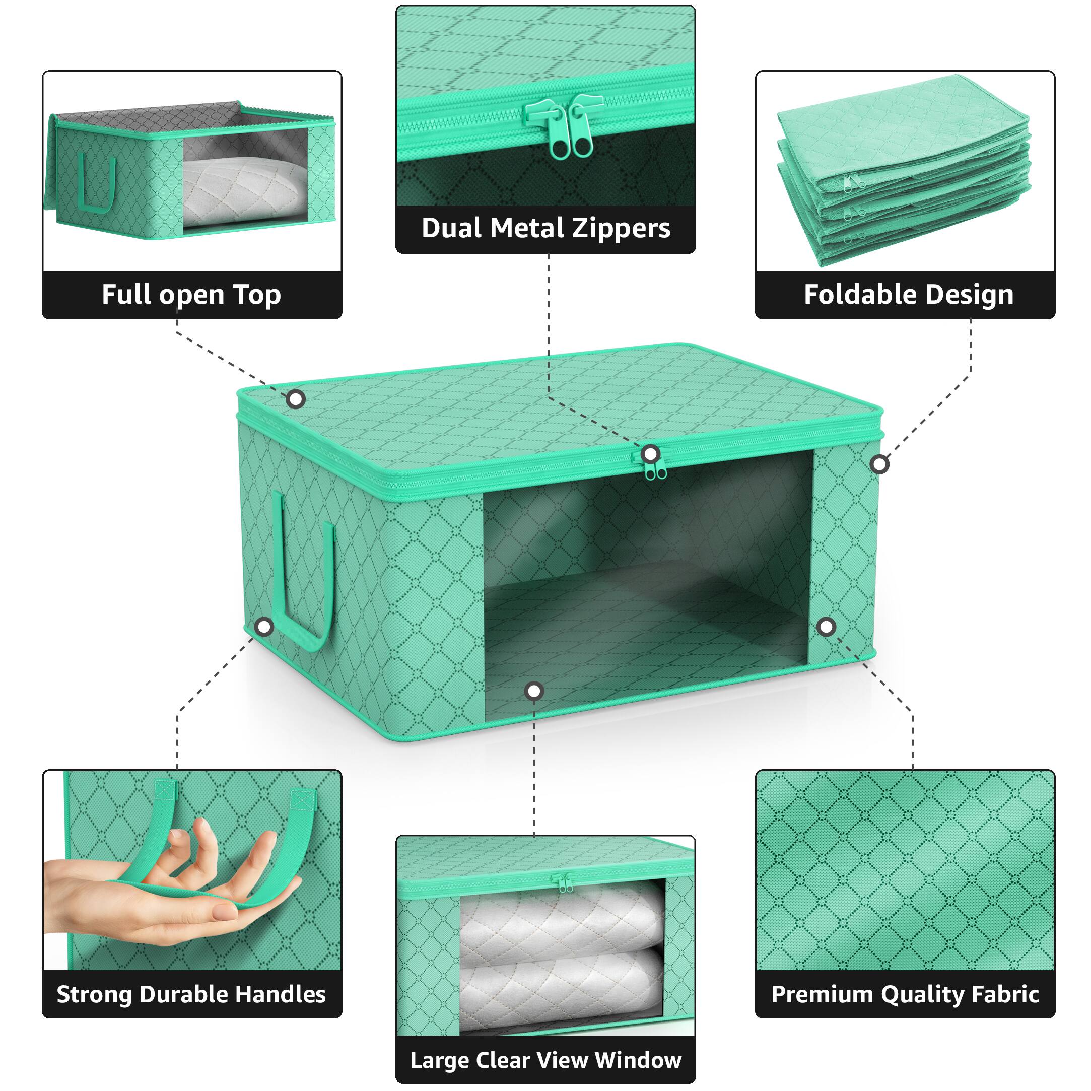 - Dual Metal Zippers
- Full open Top
- Foldable Design
- Strong Durable Handles
- Large Clear View Window
- Premium Quality Fabric