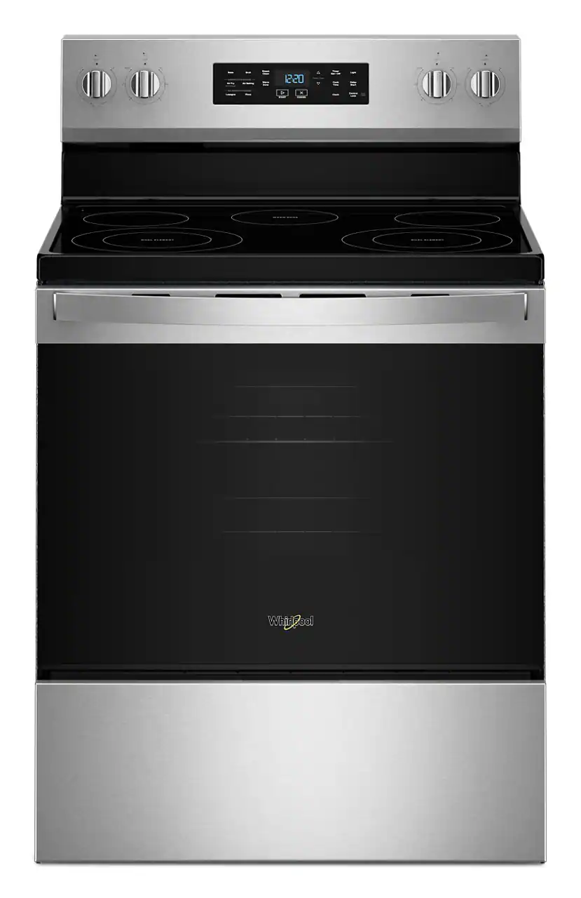 Whirlpool - 5.3 Cu. Ft. Freestanding Electric Convection Range with Air Cooking Technology and Steam Clean - Stainless Steel