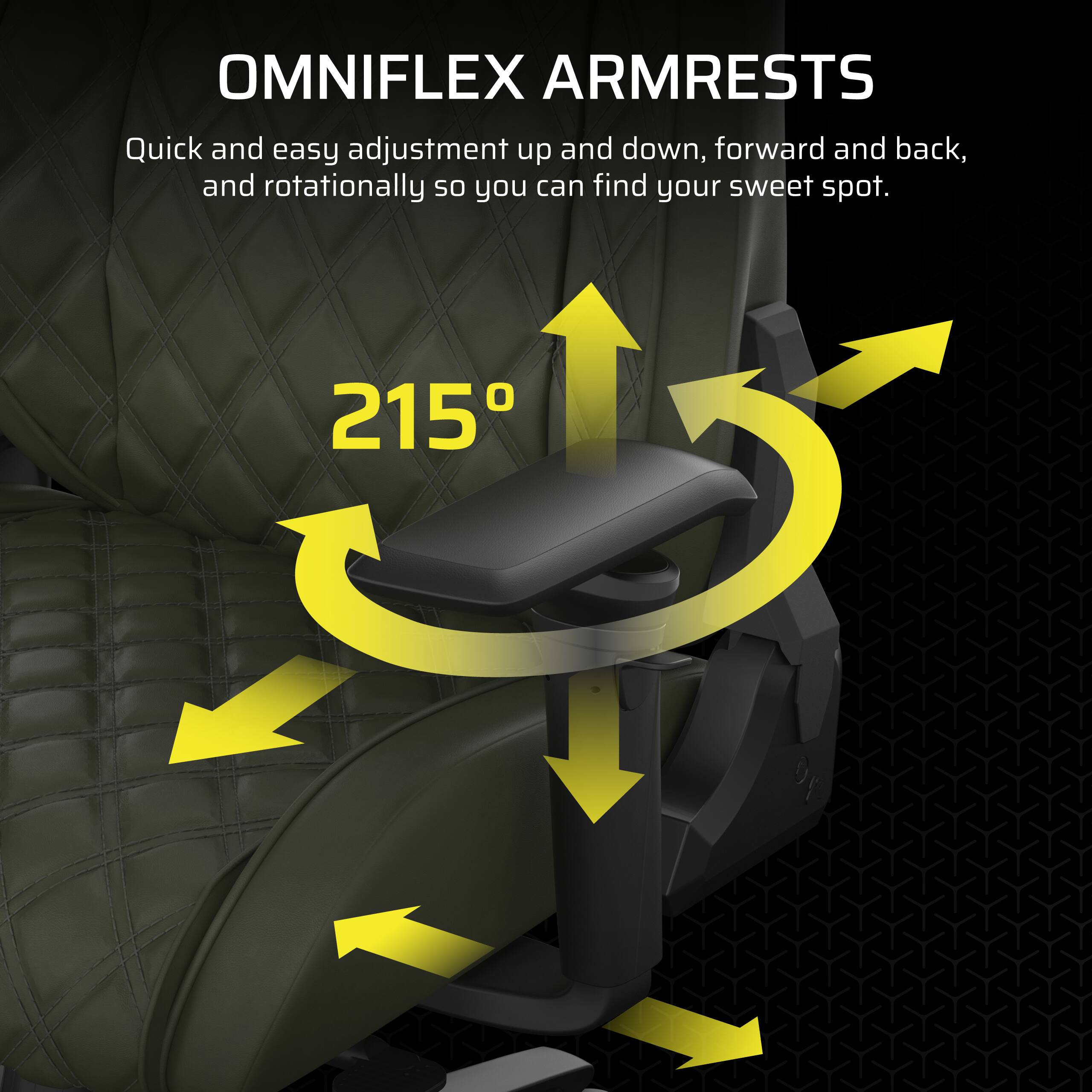 Omniflex Armrests offer quick and easy adjustment options, including up and down, forward and back, and rotationally. This allows you to find your perfect sitting position, ensuring comfort and support.