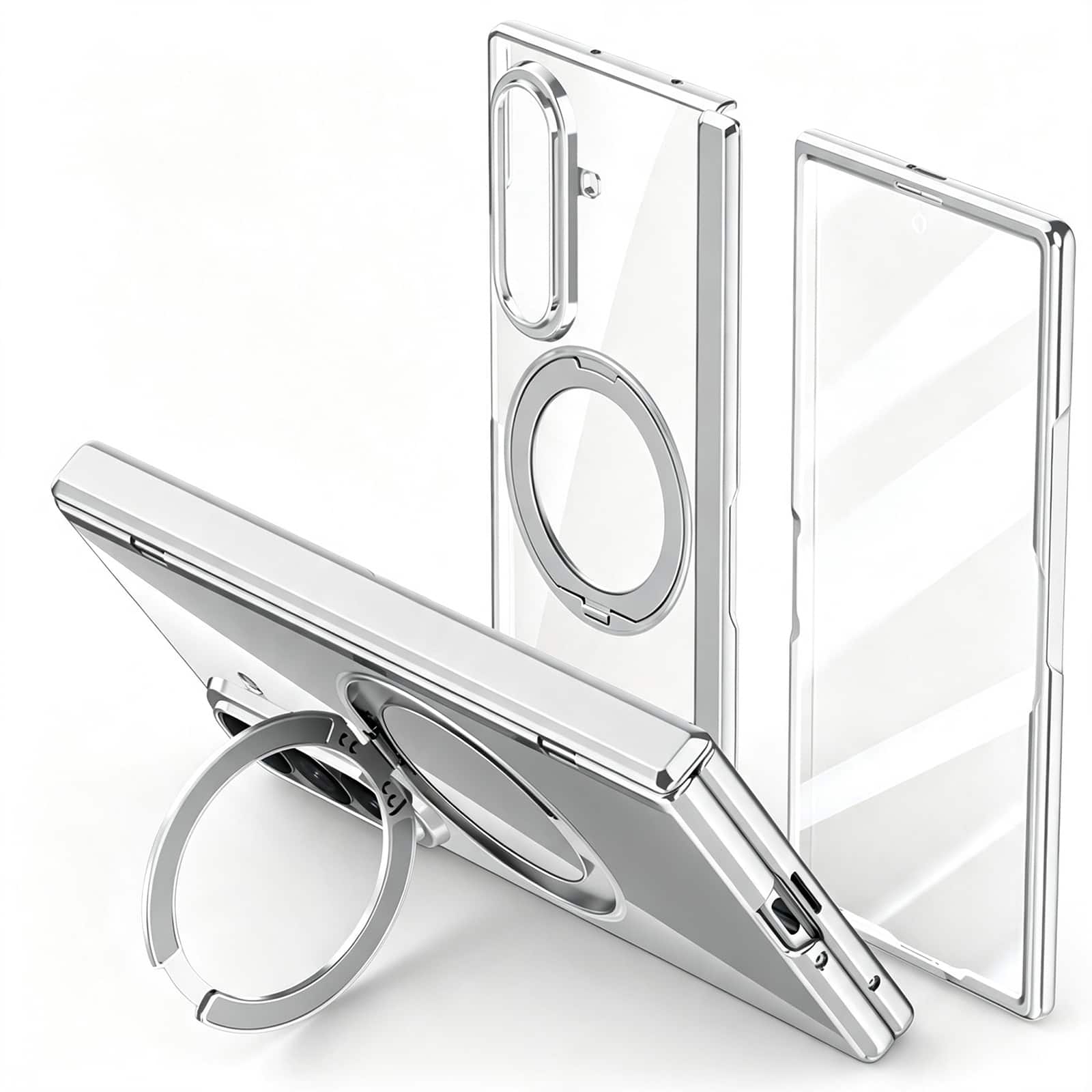 Dteck - for Samsung Galaxy Z Fold8 Ultra Magnetic Case, Built-in Screen Protector & Hinge Protection,Shockproof Hard PC Cover - Silver(HD Film) price history on PriceWatchPro