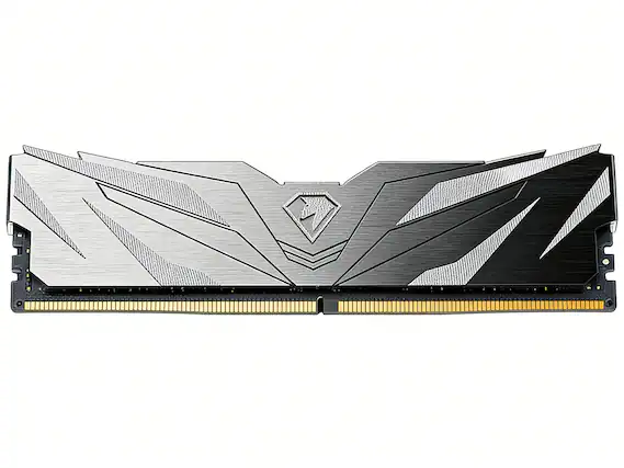 Front. Netac - 16GB DDR5 4800MHz Desktop Memory Module, 288-Pin UDIMM, 1.1V, Heatsink, Black - Black.