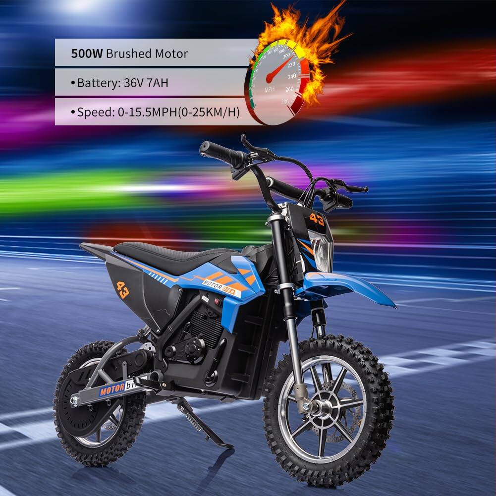 500W Brushed Motor
- Battery: 36V 7AH
- Speed: 0-15.5MPH (0-25KM/H)
200 220 240 260 280
43
MOTOR BIKE