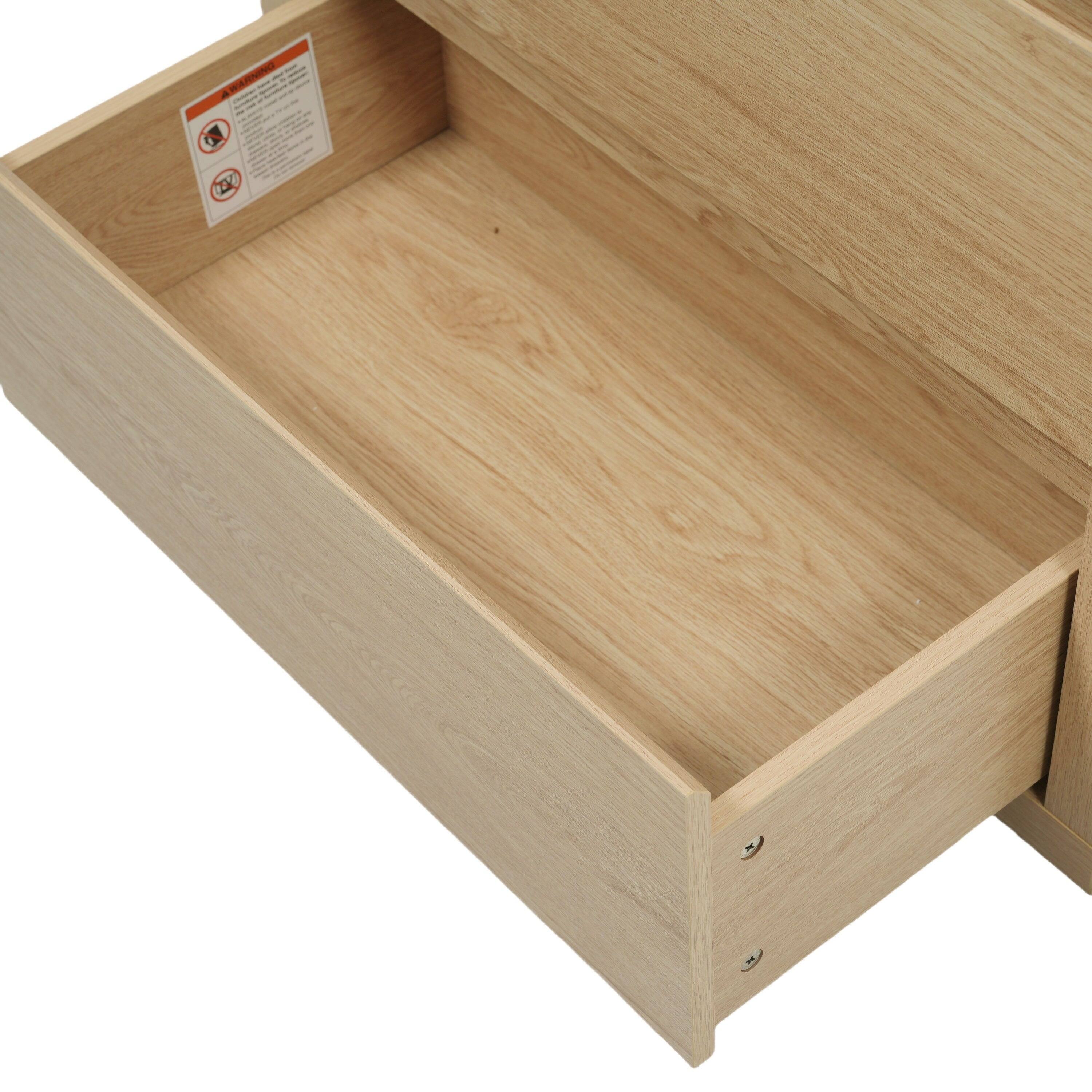 Alt View 8. Boyel Living - 30 Inch Bathroom Vanity with Ceramic Sink 2 Full Extension Drawers 45 Degree Free Handle Natural - Natural.