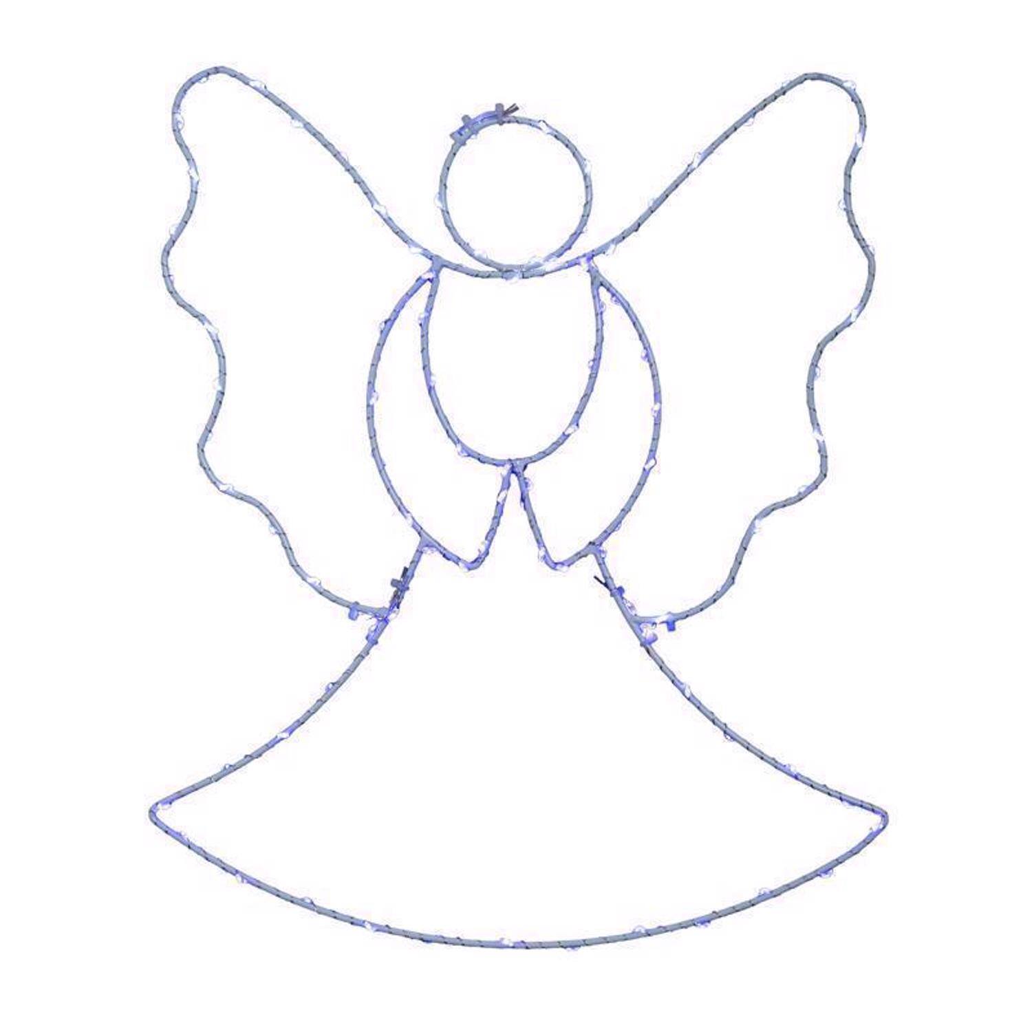 Front. Celebrations - Celebrations LED Multi Angel Silhoutte 13 in. Hanging Decor - Multicolored.