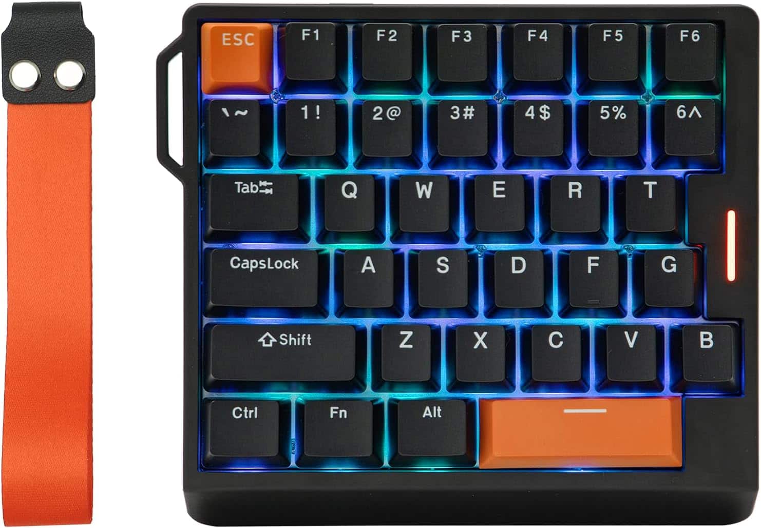 EPOMAKER - HE30 One-Handed Hall Effect Keyboard, 8K Polling & 0.125ms, SOCD & Snap Key - Black Orange